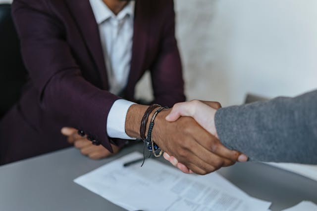 handshake over business deal