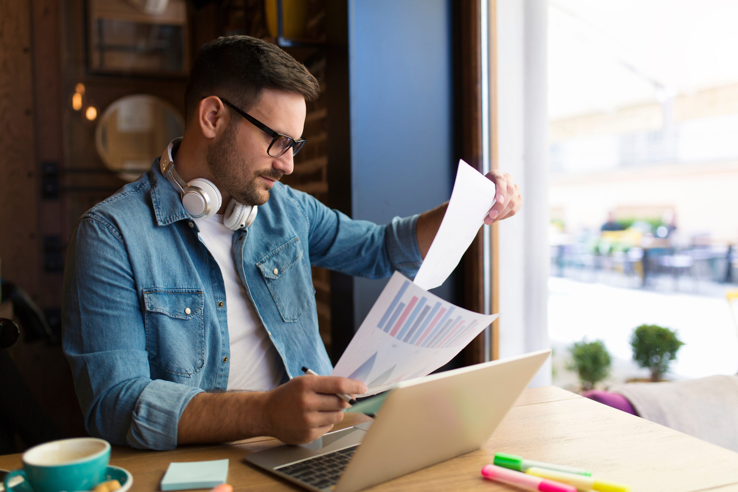 Freelancer at the coffee shop